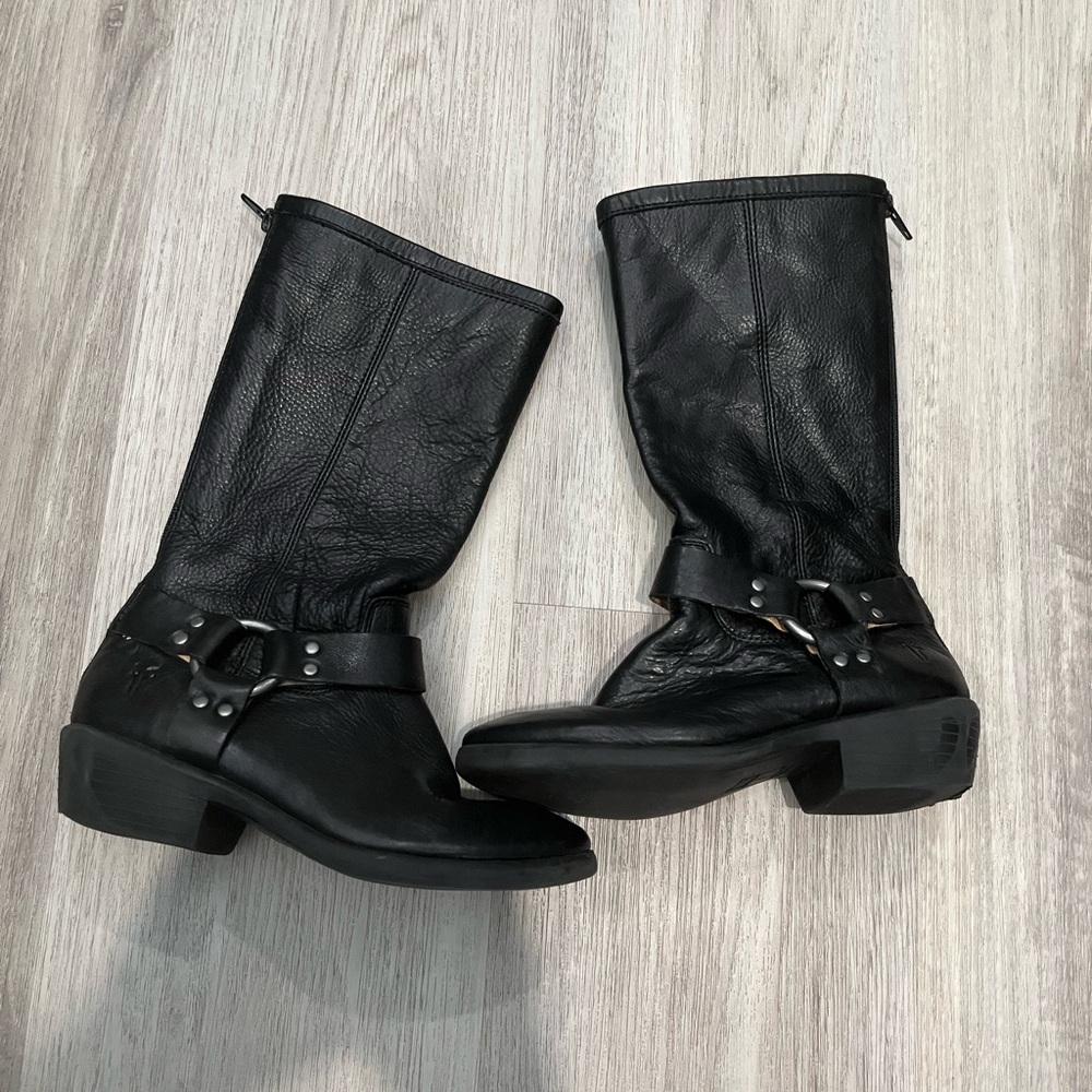 Little Girls Frye leather Phillip Harness tall boot. Size Youth 13. Kids.